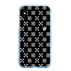 Чехол iPhone XS Max матовый BMW pattern, цвет: 3D-голубой