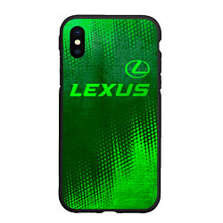 Чехол iPhone XS Max матовый Lexus - green gradient посередине, цвет: 3D-черный