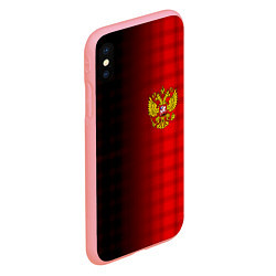 Чехол iPhone XS Max матовый Герб РФ текстура красный, цвет: 3D-баблгам — фото 2