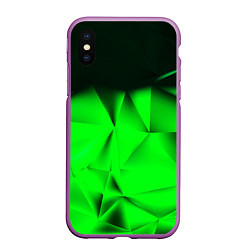 Чехол iPhone XS Max матовый Кислотная абстракция кубы, цвет: 3D-фиолетовый