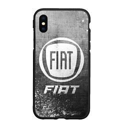 Чехол iPhone XS Max матовый Fiat - grey gradient, цвет: 3D-черный