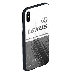 Чехол iPhone XS Max матовый Lexus - white gradient посередине, цвет: 3D-черный — фото 2