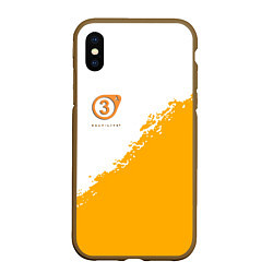 Чехол iPhone XS Max матовый Half life 3 краски, цвет: 3D-коричневый