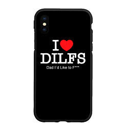 Чехол iPhone XS Max матовый Я люблю DILFs, цвет: 3D-черный