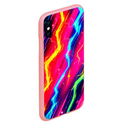 Чехол iPhone XS Max матовый Абстракция из неоновых молний - нейроарт, цвет: 3D-баблгам — фото 2