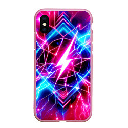 Чехол iPhone XS Max матовый Lightning - neon fantasy, цвет: 3D-розовый