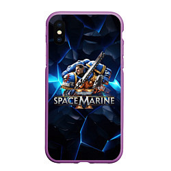 Чехол iPhone XS Max матовый Captain Titus Warhammer 40000 space marine 2, цвет: 3D-фиолетовый