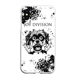 Чехол iPhone XS Max матовый Joy Division - рок пес, цвет: 3D-белый