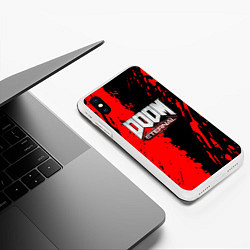 Чехол iPhone XS Max матовый Doom eternal краски, цвет: 3D-белый — фото 2