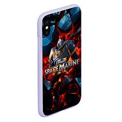 Чехол iPhone XS Max матовый Warhammer 40000 space marine 2 ультрамарин в броне, цвет: 3D-светло-сиреневый — фото 2