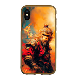 Чехол iPhone XS Max матовый Black Myth Wukong осень, цвет: 3D-коричневый