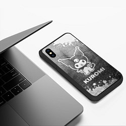 Чехол iPhone XS Max матовый Kuromi - grey gradient, цвет: 3D-черный — фото 2