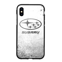 Чехол iPhone XS Max матовый Subaru - white gradient