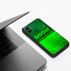 Чехол iPhone XS Max матовый Doom - green gradient посередине, цвет: 3D-черный — фото 2