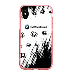 Чехол iPhone XS Max матовый BMW x honda pattern, цвет: 3D-баблгам