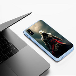 Чехол iPhone XS Max матовый Assassins creed 2, цвет: 3D-голубой — фото 2