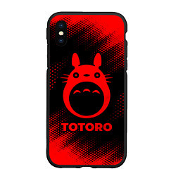 Чехол iPhone XS Max матовый Totoro - red gradient