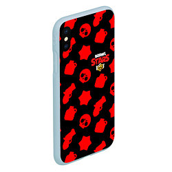 Чехол iPhone XS Max матовый Brawl stars logo, цвет: 3D-голубой — фото 2