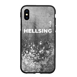 Чехол iPhone XS Max матовый Hellsing - grey gradient посередине