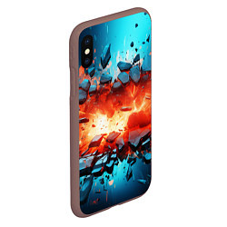 Чехол iPhone XS Max матовый Взрыв и мелкие осколки, цвет: 3D-коричневый — фото 2