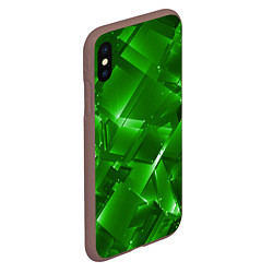 Чехол iPhone XS Max матовый Прозрачная изумрудная геометрия, цвет: 3D-коричневый — фото 2