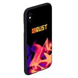 Чехол iPhone XS Max матовый RUST neon fire, цвет: 3D-черный — фото 2