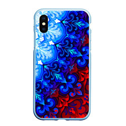 Чехол iPhone XS Max матовый Душа моя Россия 2, цвет: 3D-голубой