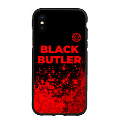 Чехол iPhone XS Max матовый Black Butler - red gradient посередине