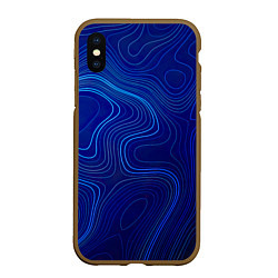 Чехол iPhone XS Max матовый Синяя топография