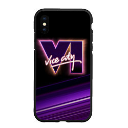 Чехол iPhone XS Max матовый GTA VI - Vice city, цвет: 3D-черный