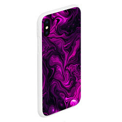 Чехол iPhone XS Max матовый Фиолетовые разводы текстура, цвет: 3D-белый — фото 2