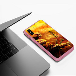 Чехол iPhone XS Max матовый Stalker выживший, цвет: 3D-малиновый — фото 2