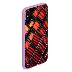 Чехол iPhone XS Max матовый Геометрия карбон, цвет: 3D-сиреневый — фото 2