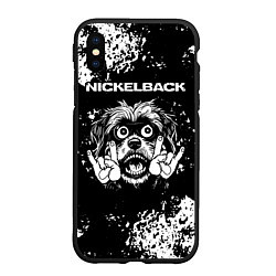 Чехол iPhone XS Max матовый Nickelback рок пес