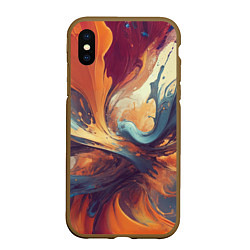 Чехол iPhone XS Max матовый Акриловая абстракция в стиле Vallejo, цвет: 3D-коричневый