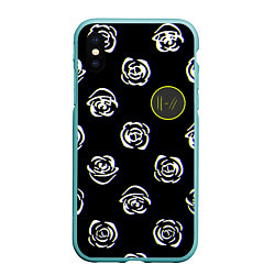 Чехол iPhone XS Max матовый Twenty one pilots rose, цвет: 3D-мятный