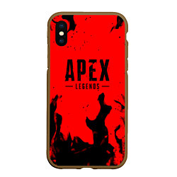 Чехол iPhone XS Max матовый Apex legends fire steel, цвет: 3D-коричневый