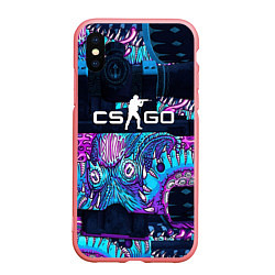 Чехол iPhone XS Max матовый CS GO neon blob