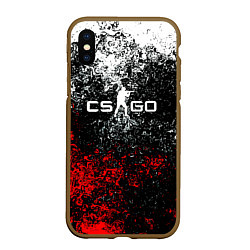 Чехол iPhone XS Max матовый CSGO брызги красок, цвет: 3D-коричневый