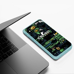 Чехол iPhone XS Max матовый Counter strike gamer, цвет: 3D-мятный — фото 2