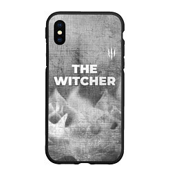 Чехол iPhone XS Max матовый The Witcher - grey gradient посередине