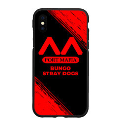 Чехол iPhone XS Max матовый Bungo Stray Dogs - red gradient