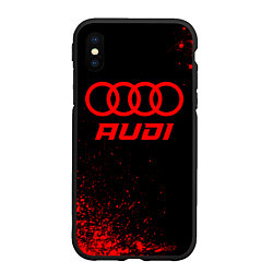 Чехол iPhone XS Max матовый Audi - red gradient, цвет: 3D-черный