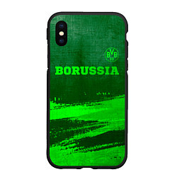 Чехол iPhone XS Max матовый Borussia - green gradient посередине