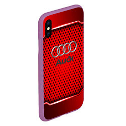 Чехол iPhone XS Max матовый AUDI текстура металик, цвет: 3D-фиолетовый — фото 2