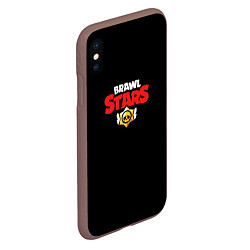 Чехол iPhone XS Max матовый Brawl stars logo red, цвет: 3D-коричневый — фото 2