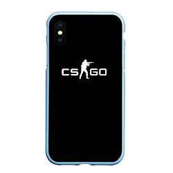 Чехол iPhone XS Max матовый CSGO logo, цвет: 3D-голубой