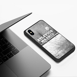 Чехол iPhone XS Max матовый Atletico Madrid - grey gradient посередине, цвет: 3D-черный — фото 2