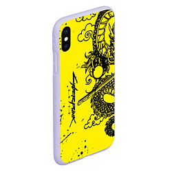 Чехол iPhone XS Max матовый Syberpunk dragon tatoo, цвет: 3D-светло-сиреневый — фото 2