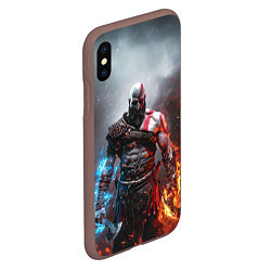 Чехол iPhone XS Max матовый God of War Кратос, цвет: 3D-коричневый — фото 2